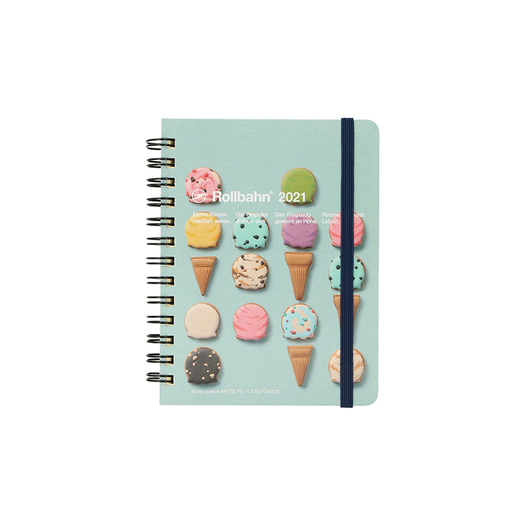 ロルバーン Mサイズ　2冊　アイシングクッキー／アイスクリーム & Eating Patterns／スカイブルー・野菜・ベジタブル