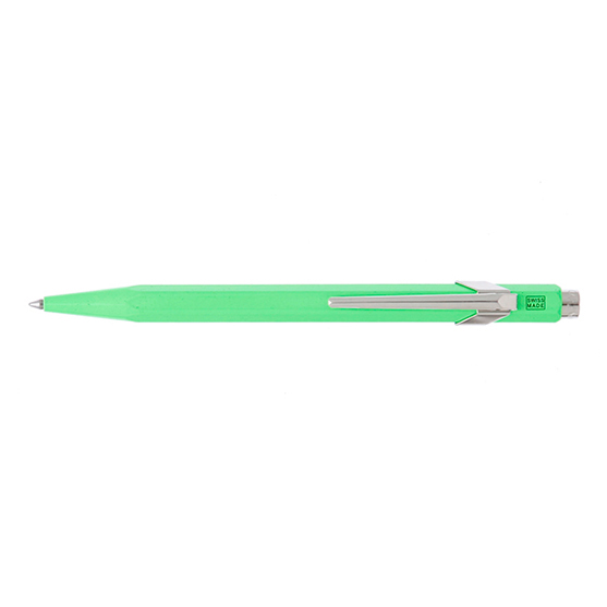 Caran Dache 849 Popline Metal x Green Ballpoint Pen with Metal Case 849.712 