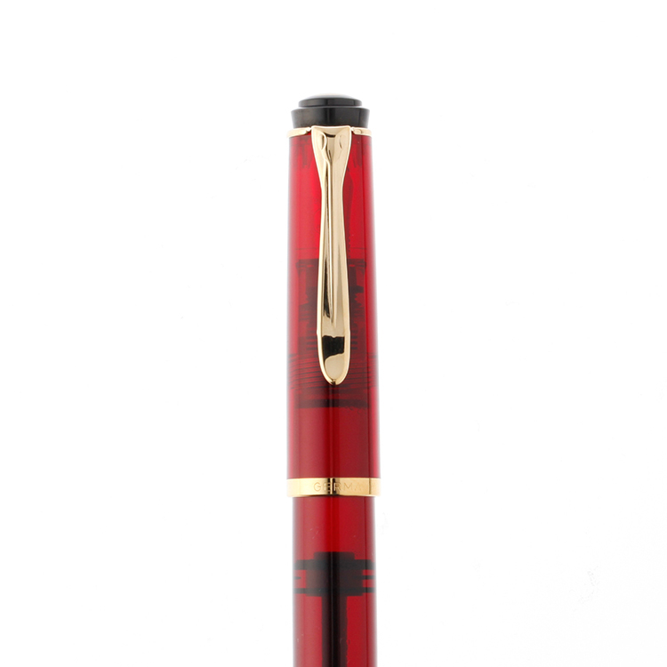 Pelikan Tradition M200 万年筆 太字ペン先 茶色大理石 各1本 (808903