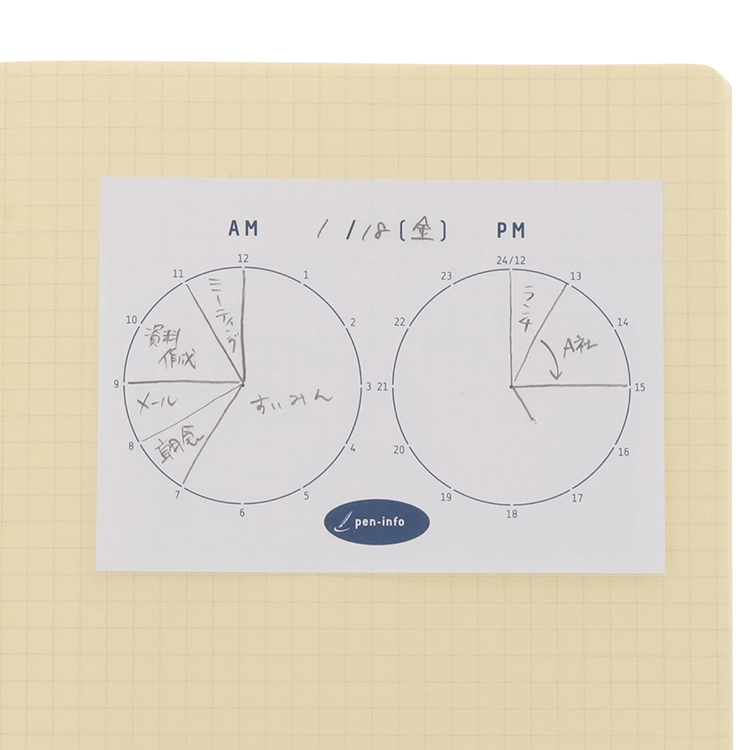 ストア ペンインフォ 付箋 時計型